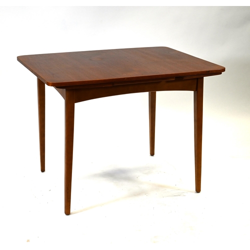 922 - A Mid Century Teak & Beech Dining Table and four upholstered chairs (4) c1960s. No maker's mark but ... 