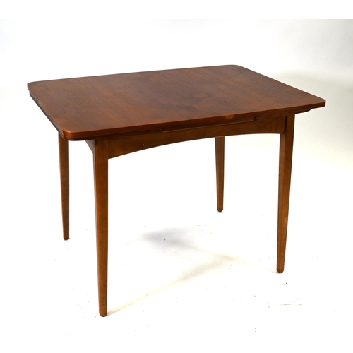 922 - A Mid Century Teak & Beech Dining Table and four upholstered chairs (4) c1960s. No maker's mark but ... 