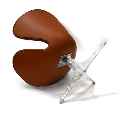 944 - Fritz Hansen Swan Chair in Tan Leather with polished aluminium swivel base. This example manufacture... 