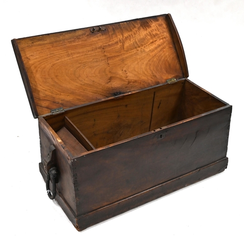 985 - A 19th Century camphor wood chest with rope handles and candle box within. Most likely made in the O... 