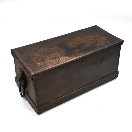 985 - A 19th Century camphor wood chest with rope handles and candle box within. Most likely made in the O... 