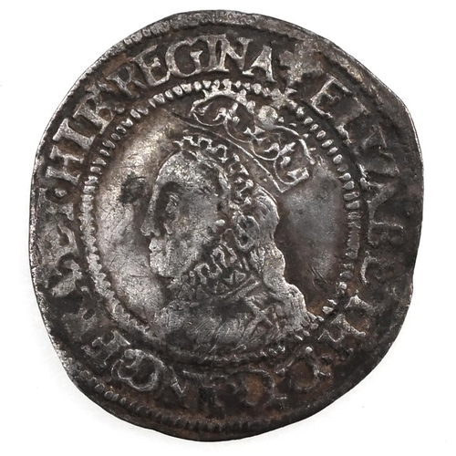100 - 1560-1561 Queen Elizabeth I Second Issue silver Halfgroat with cross crosslet mintmark (S 2557). Obv... 
