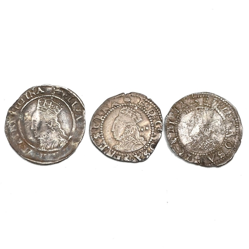 101 - Group of three (3) Queen Elizabeth I hammered silver Halfgroats from the Third and Sixth Issues. Inc... 