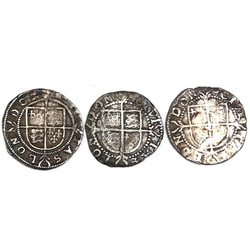 102 - Group of three (3) 1582-1602 Queen Elizabeth I silver Halfgroats from the Sixth and Seventh issues. ... 