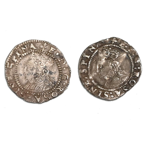 103 - Group of two (2) 1560-1561 Queen Elizabeth I Second Issue hammered silver Pennies (S 2558). Both fea... 