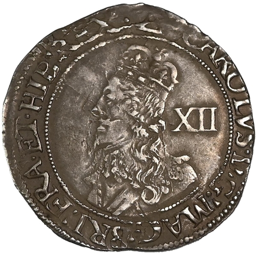 117 - 1639-1640 Tower mint under King Charles I silver group E Shilling with a triangle mintmark (S 2796).... 