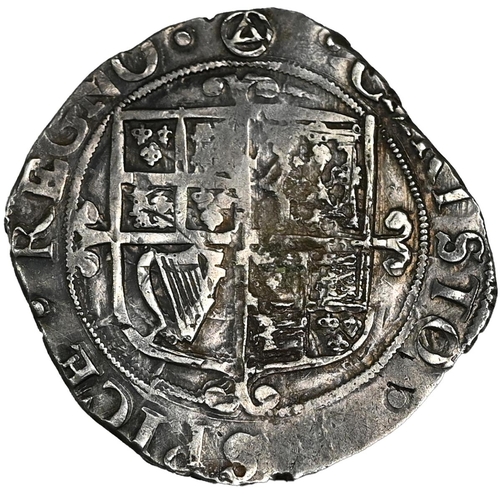 118 - 1641-1643 Tower mint under King Charles I silver Shilling with triangle in circle mintmark (S 2799).... 