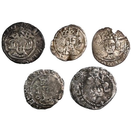 126 - Group of five (5) English hammered silver Pennies. Includes (1) 1279-1307 King Edward I New Coinage ... 