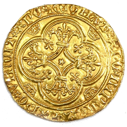 128 - 1380-1422 King Charles VI French hammered gold Ecu d'Or a la Couronne. Obverse: crowned arms of Fran... 