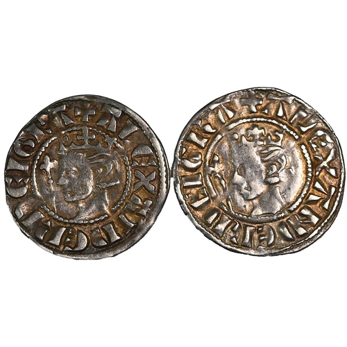 135 - Group of two (2) c1280-1286 Scotland Alexander III Second coinage hammered silver Pennies (S 5056). ... 