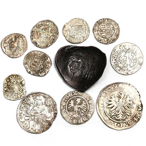 139 - Group of eleven (11) European hammered silver coins including from the Byzantine Empire, Venice and ... 