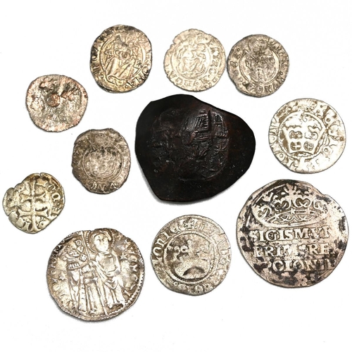 139 - Group of eleven (11) European hammered silver coins including from the Byzantine Empire, Venice and ... 