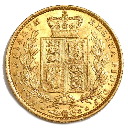 154 - 1848 Queen Victoria gold 'full' Sovereign with 'Young Head' portrait and shield back (Marsh 31, S 38... 