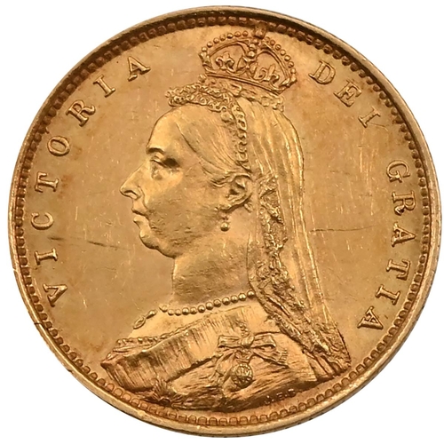 160 - 1887 Queen Victoria gold Half Sovereign with Jubilee Head portrait and shield back (S 3869, Marsh 47... 