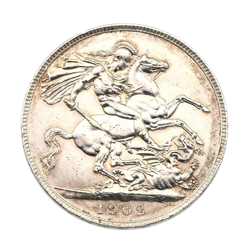 167 - 1902 King Edward VII silver Crown: first issue of this reign with St George reverse (S 3978). Obvers... 