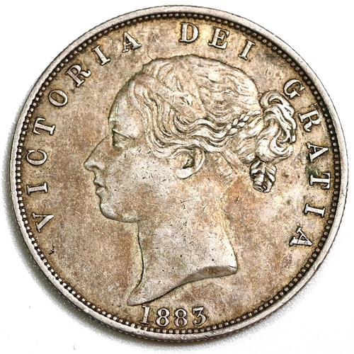 175 - 1883 Queen Victoria silver Halfcrown with Young Head portrait (ESC 711, Bull 2762, S 3889). Obverse:... 