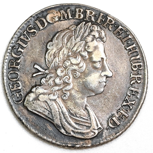 184 - 1723 King George I silver South Sea Company Shilling (Bull 1586, ESC 1176, S 3647). Obverse: first l... 