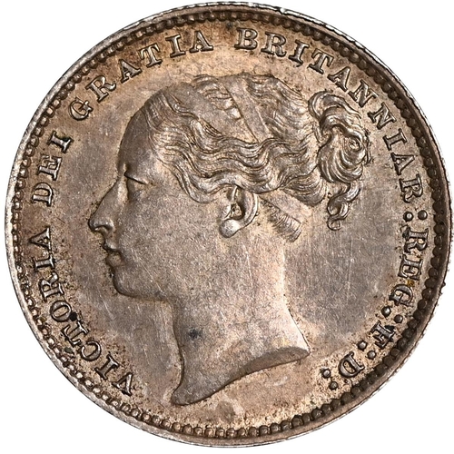 191 - 1879 Queen Victoria silver Shilling with type A7 fourth 'Young Head' and no die number (S 3907). Obv... 