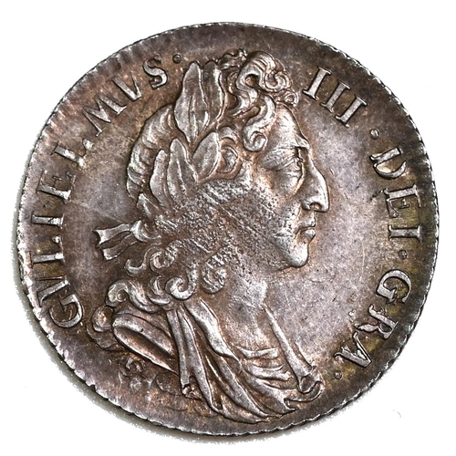197 - 1697 rare date King William III silver Sixpence coin (Bull 1224, ESC 1564, S 3537). Obverse: second ... 