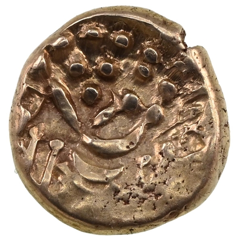 20 - 65-58 BC Celtic early uninscribed gold Belgae Chute type Stater (S 22). Obverse: wreath motifs with ... 
