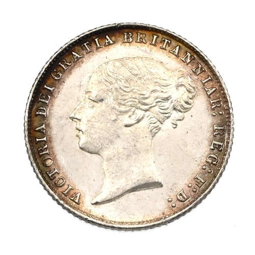 201 - 1866 Queen Victoria 'Young Head' silver Sixpence with die number 19 to the reverse (S 3909). Obverse... 