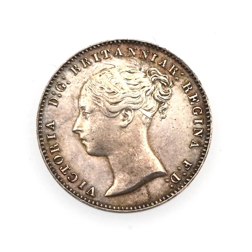 207 - 1856 Queen Victoria currency issue silver Threepence coin with William Wyon's 'Young Head' (S 3914).... 