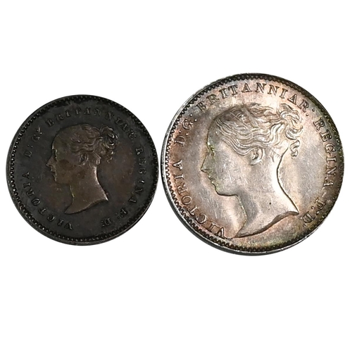 210 - Group of two (2) Queen Victoria Young Head silver Maundy Money coins. Includes: (1) 1862 Queen Victo... 