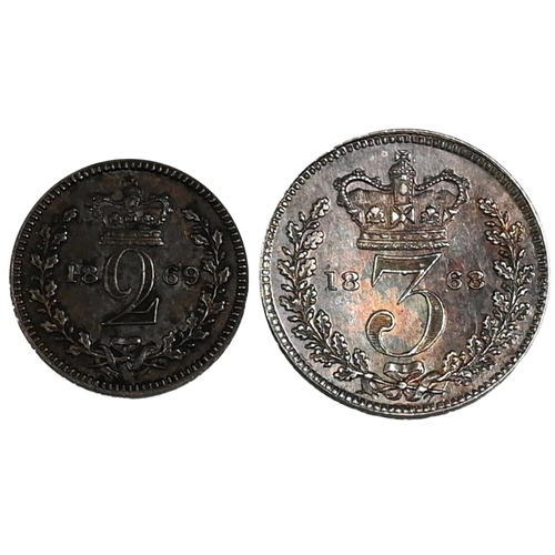 210 - Group of two (2) Queen Victoria Young Head silver Maundy Money coins. Includes: (1) 1862 Queen Victo... 