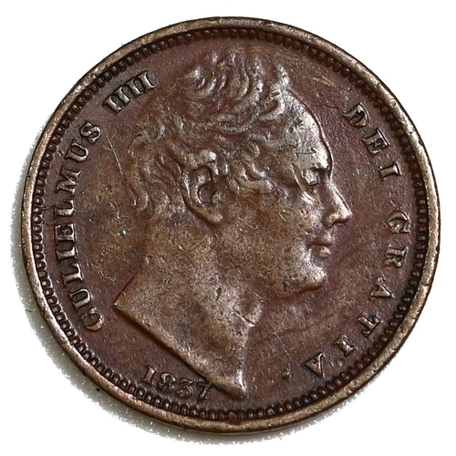 231 - 1837 King William IV copper Half Farthing struck for use in British Ceylon, modern Sri Lanka (S 3849... 