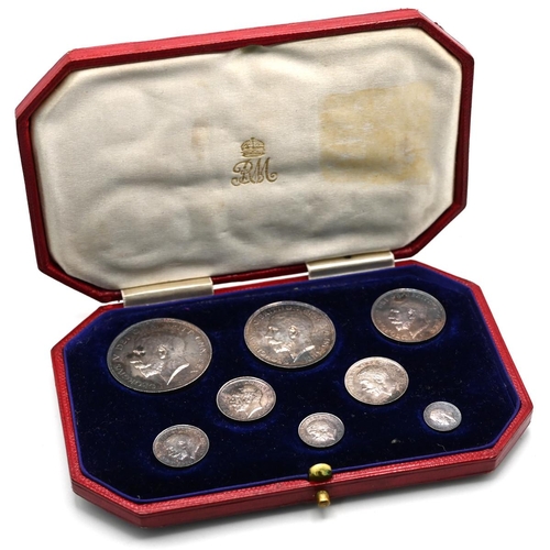 233 - 1911 King George V eight-coin silver proof specimen set from the Royal Mint in original box of issue... 