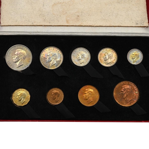 235 - 1950 King George VI nine-coin specimen base metal proof set from The Royal Mint in the original box.... 