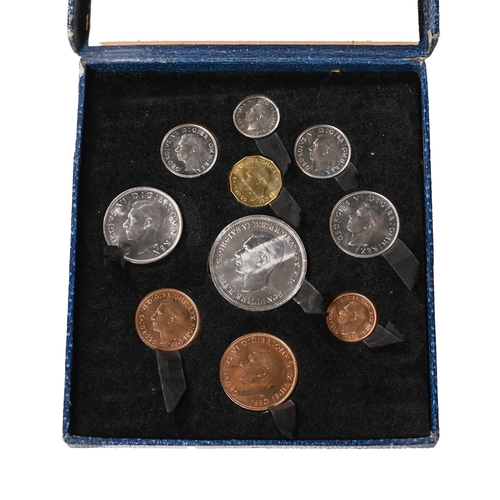 236 - 1951 Festival of Britain King George VI ten-coin specimen base metal proof set in original box. Incl... 