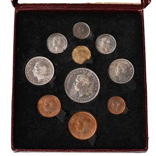 237 - 1951 King George VI Festival of Britain ten-coin specimen base metal proof set in original box. Incl... 