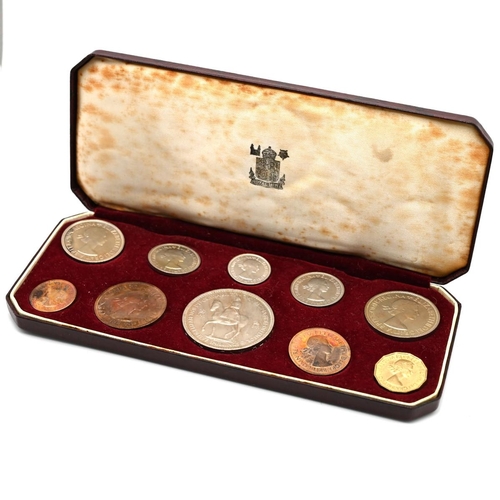 238 - 1953 Queen Elizabeth II ten-coin proof specimen set from the Royal Mint in original display box. Inc... 