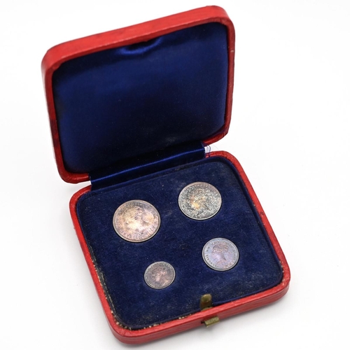 239 - 1840 Queen Victoria silver four-coin Maundy Money set in an undated historic box. Includes (1) 1840 ... 