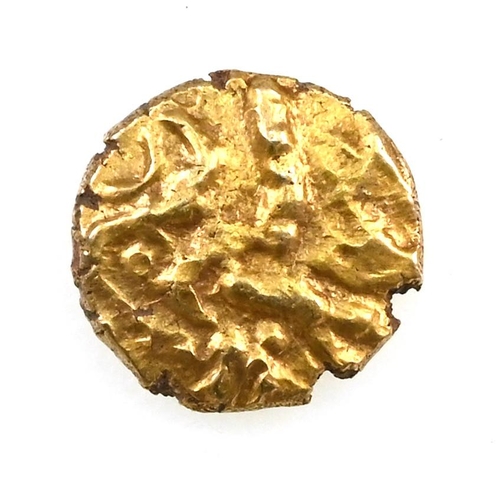 25 - 30-32 BC Celtic gold East Wiltshire Savernake Wheel Type Quarter Stater, found in Royal Wootton Bass... 