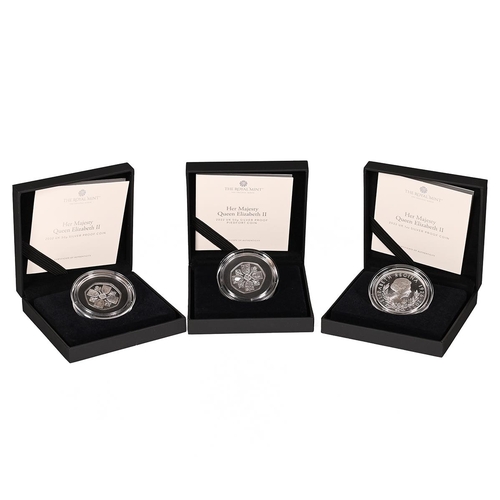 312 - Group of three (3) collectable 2022 silver proof Royal Mint Queen Elizabeth II memorial range coins.... 