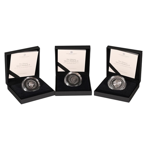 312 - Group of three (3) collectable 2022 silver proof Royal Mint Queen Elizabeth II memorial range coins.... 