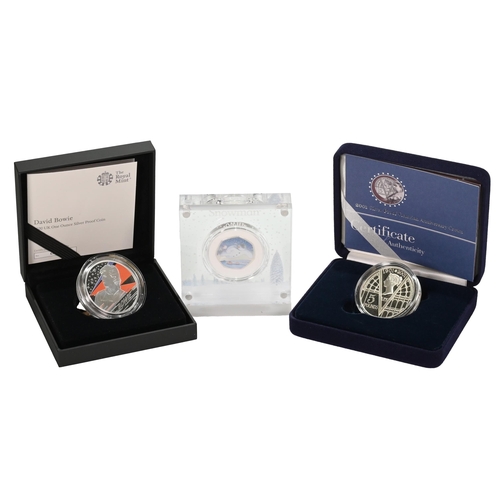 313 - Group of three (3) Royal Mint silver proof coins in original packaging with certificates. Includes: ... 