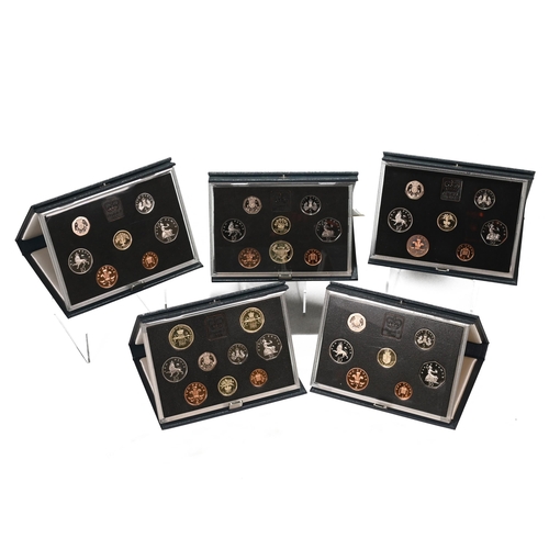 317 - Group of five (5) Royal Mint UK base metal standard proof annual sets dated 1985 through 1989. Inclu... 