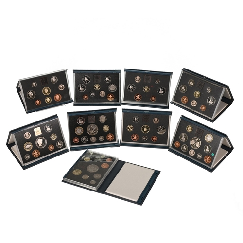 318 - Group of nine (9) Royal Mint UK base metal standard proof annual sets dated 1990 through 1999. Inclu... 