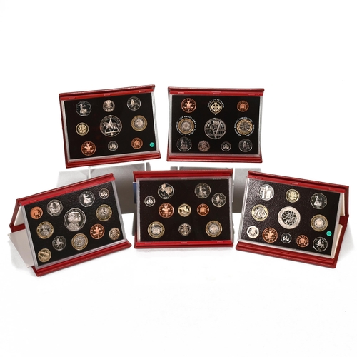 319 - Group of five (5) deluxe base metal official UK proof sets from The Royal Mint in original packaging... 