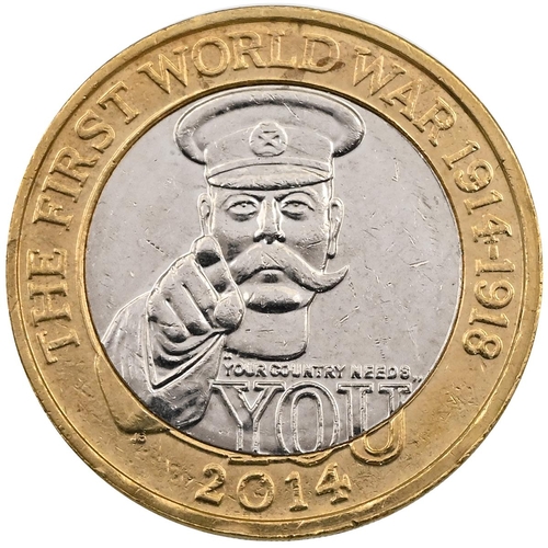 330 - 2014 Lord Kitchener mule £2 coin with no denomination, authenticated by The Royal Mint. Obverse: 'Yo... 