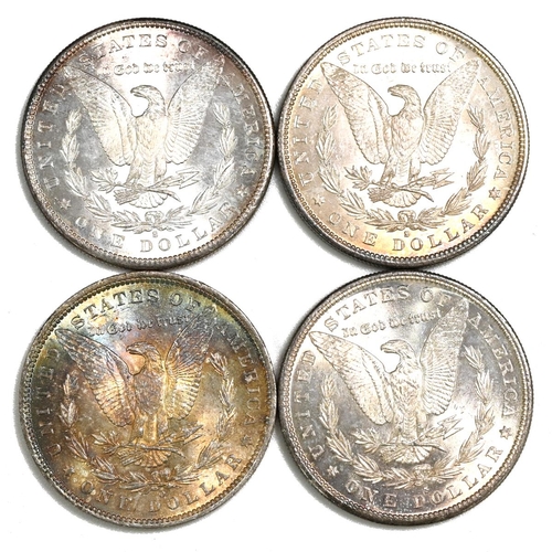 407 - Group of four (4) 1880s United States silver Morgan Dollars, various dates and mints. Includes (1) 1... 