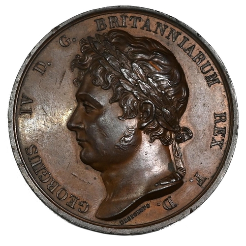 462 - 1821 bronze King George IV Coronation medal with a portrait by Antoine Desboeufs (BHM 1072). Obverse... 