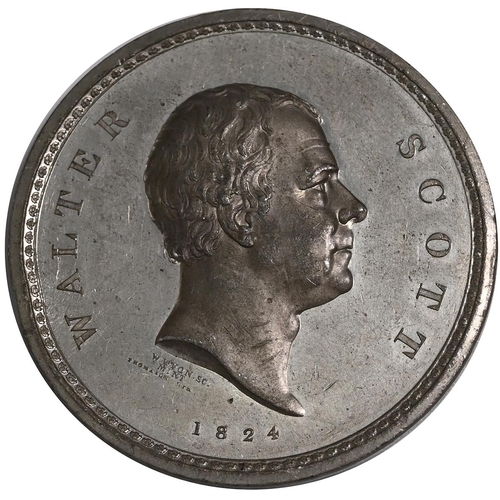 465 - 1824 Sir Walter Scott commemorative white metal medal by William Wyon (BHM 1238). Obverse, right-fac... 