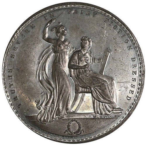 465 - 1824 Sir Walter Scott commemorative white metal medal by William Wyon (BHM 1238). Obverse, right-fac... 