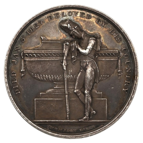 466 - 1827 Death of Prince Frederick, Duke of York and Albany silver medal (BHM 1286, Eimer 1190). Obverse... 