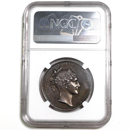 468 - 1831 Coronation of King William IV official silver medal graded AU 58 by NGC (Eimer 1251, BHM 1475).... 