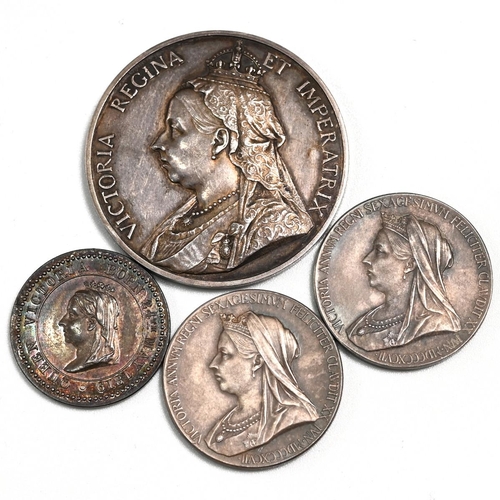 514 - Group of four (4) Queen Victoria Golden and Diamond Jubilee silver medals including official Royal M... 